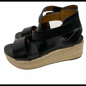 Franco Sarto Tabatha Black Faux Leather Espadrille